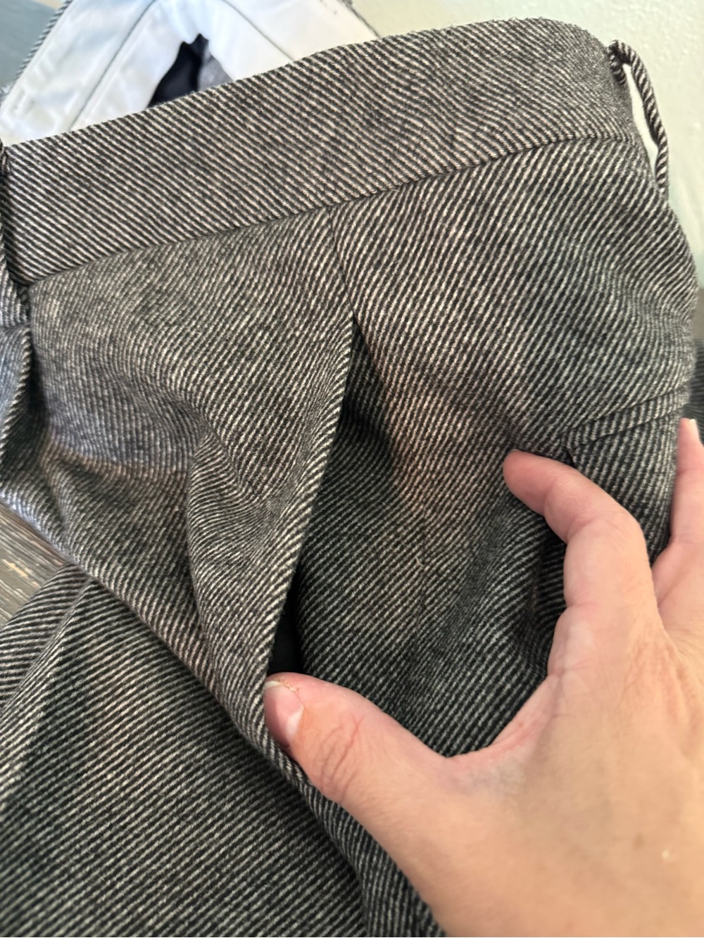 Grey Jason Wu Wool Herringbone Twill Tailored Trousers Size 8 Women Black Gray - Picture 9 of 10